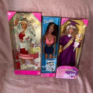 Barbie WalkAmerica, Butterfly Art, and Graduation 1997 Doll Set